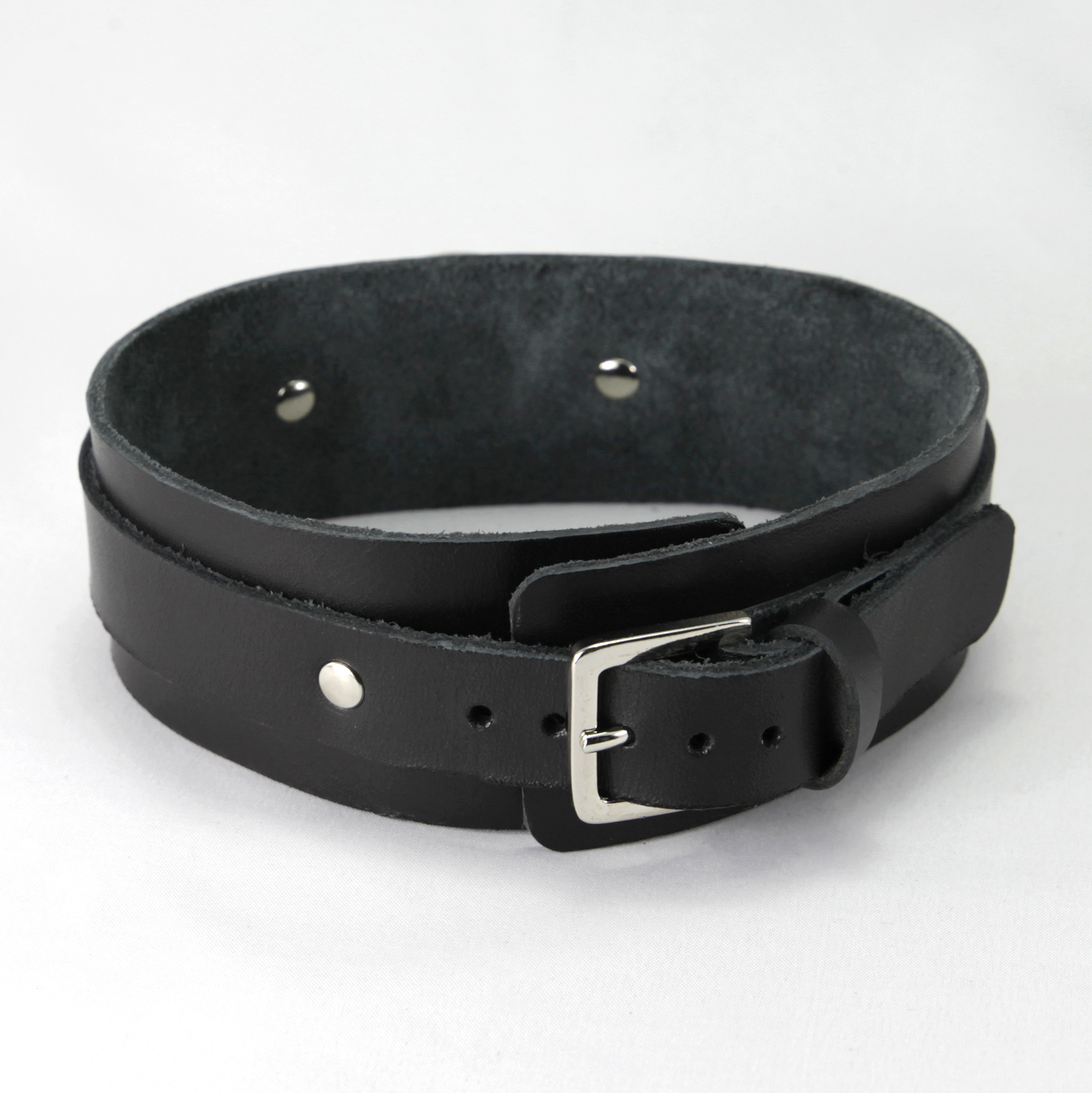 Leather Collar Black photo