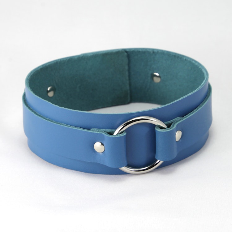 Leather Collar Blue photo