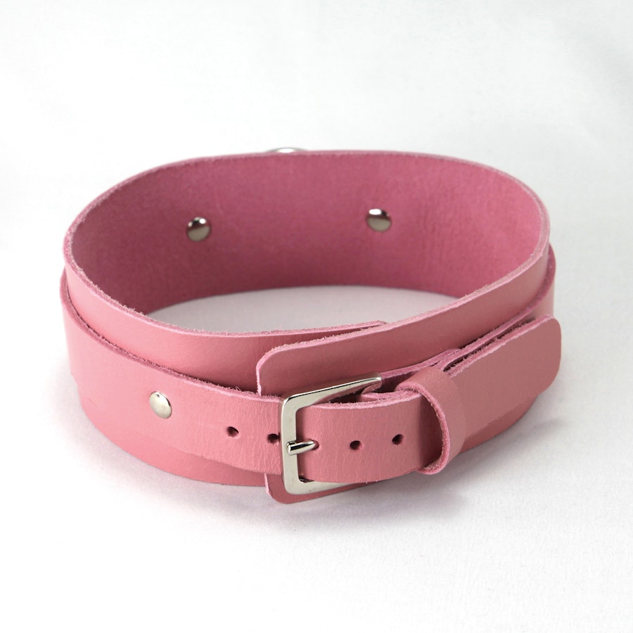 Leather Collar Pink Image # 139129
