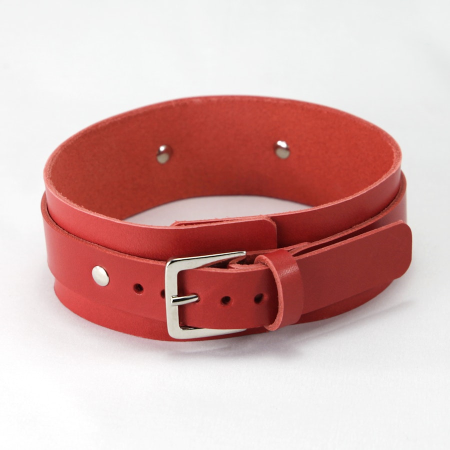 Leather Collar Red Image # 139125