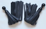 Pair of black poi floggers for florentine flogging Thumbnail # 140543