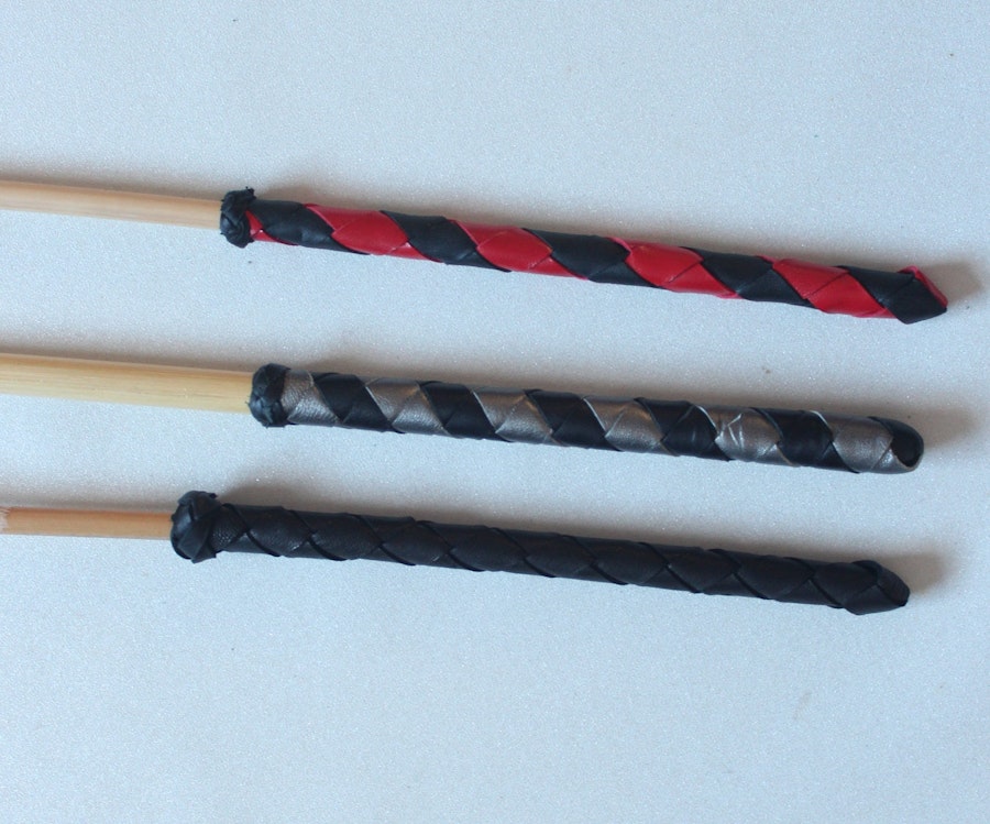 Dragon cane set. 3 different thicknesses, rattan BDSM canes - whippy dragon, medium dragon and chunky dragon cane. Image # 140450