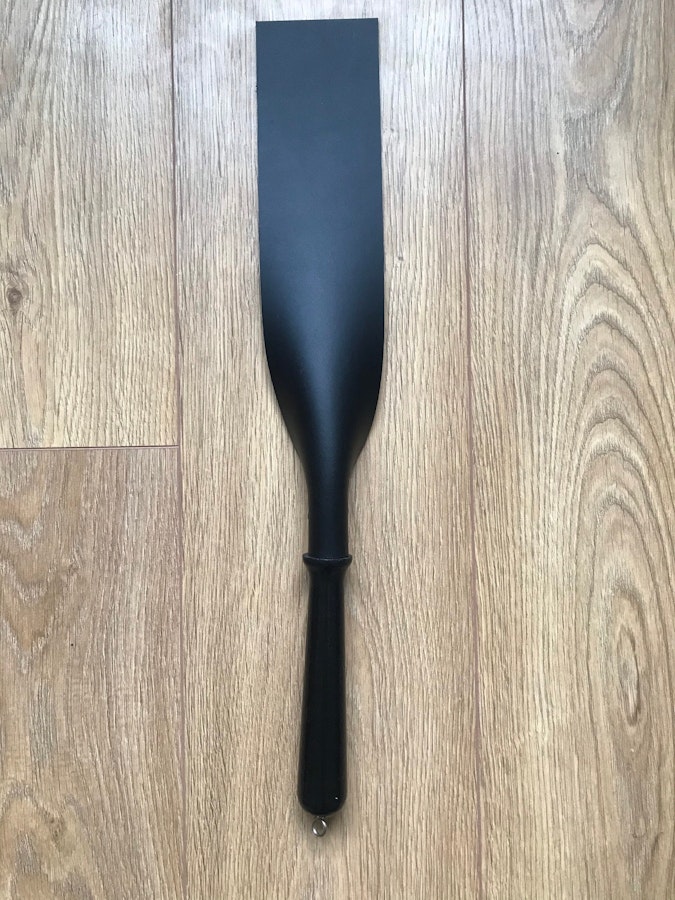 Leather paddle on oak handle Image # 140575