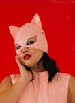 Pink Latex Cat Mask • Catwoman Head Mask • Sexy Halloween Cat Mask • Cosplay Baby Pink  Mask • Sexy BDSM Costume Mask Thumbnail # 143187