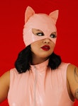 Pink Latex Cat Mask • Catwoman Head Mask • Sexy Halloween Cat Mask • Cosplay Baby Pink  Mask • Sexy BDSM Costume Mask Thumbnail # 143180