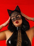 Sexy Lace Mask Sexy Catwoman Halloween Black Accessory Sexy Cat Ears Headband  RolePlay animal Accessory Black Cat Costume Masquerade Thumbnail # 143103