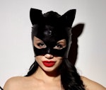 Sexy Cat Mask Black Cat Mask Gatto Mask Women Leather Cat Mask Sexy Half Face Eye Mask Cosplay Costume Halloween Cat Mask Adult Kinky BDSM Thumbnail # 142848