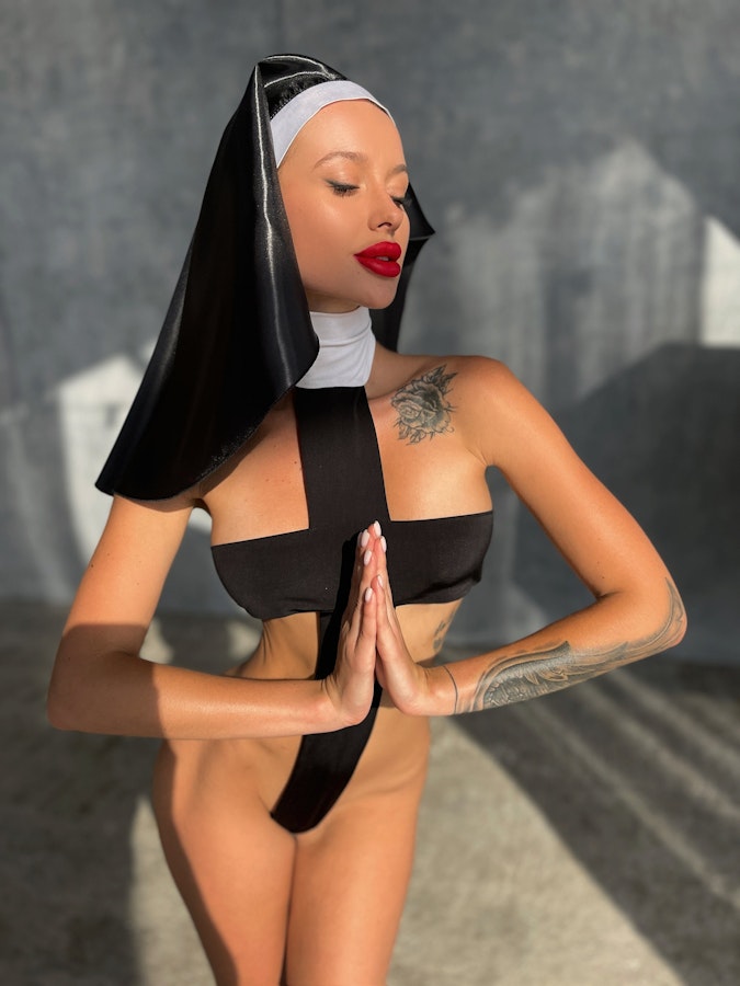 Lingerie Sexy Nun Cosplay Costume Anime Lingerie Naughty Nun Religious Cosplay Nun Dress  Adult Nun Black Bodysuit Sexy Set
