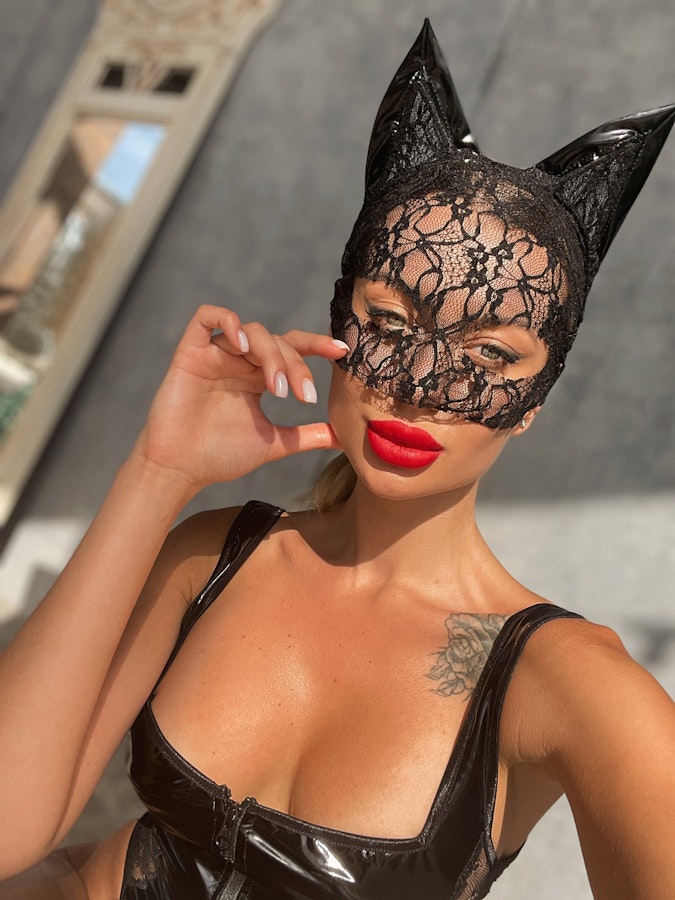 Sexy Lace Mask Sexy Catwoman Halloween Black Accessory Sexy Cat Ears Headband  RolePlay animal Accessory Black Cat Costume Masquerade Image # 143099
