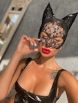 Sexy Lace Mask Sexy Catwoman Halloween Black Accessory Sexy Cat Ears Headband  RolePlay animal Accessory Black Cat Costume Masquerade Thumbnail # 143099