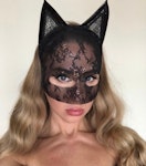 Sexy Lace Mask Sexy Catwoman Halloween Black Accessory Sexy Cat Ears Headband  RolePlay animal Accessory Black Cat Costume Masquerade Thumbnail # 143100