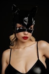 Fetish Accessories Catwoman Mask Latex Mask Sexy Cat Full Face Mask Cosplay Cat Mask Sexy Halloween Full Face BDSM Accessories Thumbnail # 143037