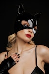 Fetish Accessories Catwoman Mask Latex Mask Sexy Cat Full Face Mask Cosplay Cat Mask Sexy Halloween Full Face BDSM Accessories Thumbnail # 143036