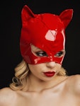 Fetish Accessories Catwoman Mask Latex Mask Sexy Cat Full Face Mask Cosplay Cat Mask Sexy Halloween Full Face BDSM Accessories Thumbnail # 143030