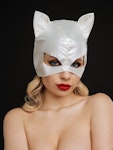 Fetish Accessories Catwoman Mask Latex Mask Sexy Cat Full Face Mask Cosplay Cat Mask Sexy Halloween Full Face BDSM Accessories Thumbnail # 143032
