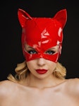 Fetish Accessories Catwoman Mask Latex Mask Sexy Cat Full Face Mask Cosplay Cat Mask Sexy Halloween Full Face BDSM Accessories Thumbnail # 143029