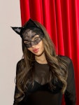 Sexy Catwoman Halloween Black Accessory Cat Ears Headband RolePlay animal Accessory for Black Cat Costume Lace Full Face Fetish Mask BDSM Thumbnail # 143112