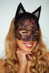 Sexy Catwoman Halloween Black Accessory Cat Ears Headband RolePlay animal Accessory for Black Cat Costume Lace Full Face Fetish Mask BDSM Thumbnail # 143117