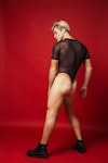 Mens Sheer Bodysuit Men's Sexy Thongs Bodysuits Male Sexy Clothing Wrestlers & Thong Bodies For Men Gay Bodysuits Underwear  Mesh Jumpsuit Thumbnail # 143082