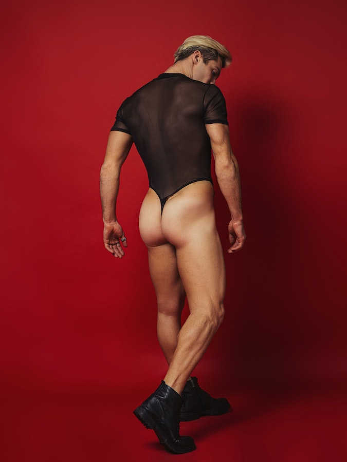 Mens Sheer Bodysuit Men's Sexy Thongs Bodysuits Male Sexy Clothing Wrestlers & Thong Bodies For Men Gay Bodysuits Underwear  Mesh Jumpsuit