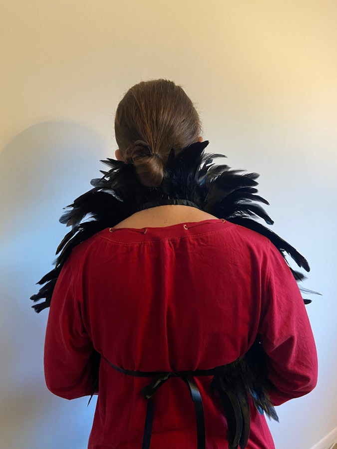 Feather shoulder piece for dressing up, larp, fantasy outfits Image # 141480
