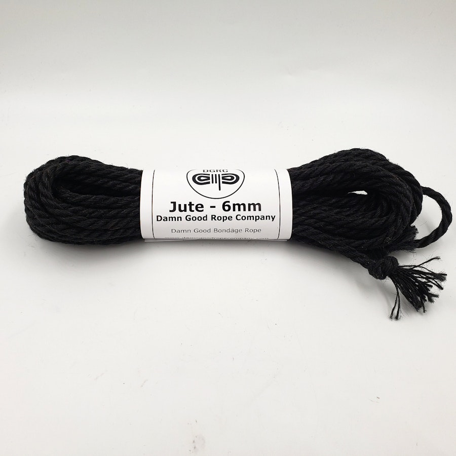 Black Jute Bondage Rope 6mm Image # 145027