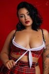Plus Size Student Sexy Outfit XL Pleated Red Skirt Adult School Girl Sexy Curvy Girls Plus Size Sexy Red Lingerie Set School Girl Student Thumbnail # 143561