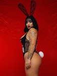 Plus Size Latex Bodysuit XL Vinyl Lace Bodysuit Sexy Plus-Size Clothing Sexy Bunny Costume for Easter Black XXL Girl Sexy Cosplay Costume Thumbnail # 143370
