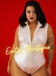 Plus size Bodysuit White Latex Bodysuit Vinyl Cream Color Fashion Lingerie White Bodysuit Turtleneck Short Sleeve Bodysuit Women's Sexy Body Thumbnail # 213019