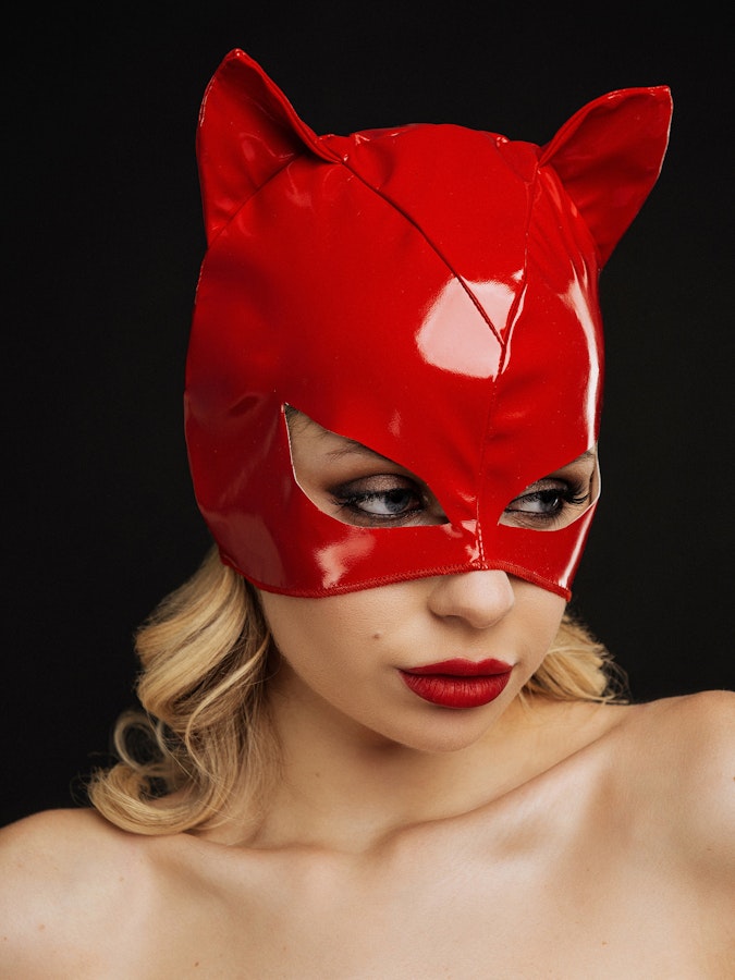 Latex Sexy Cat Mask Cosplay Cat Mask Latex Cat Fetish Mask Black Adult Animal Play Accessories Animal Fetish BDSM Toys Latex Full Face Masks Image # 143266