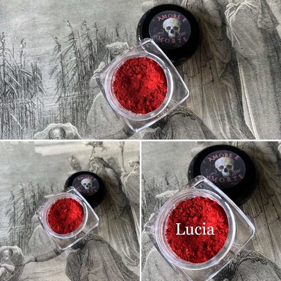 Lucia - Rich Blood Red Eyeshadow - Amore E Morte Collection - Vegan Makeup Goth Gothic Lolita Country Goth Witch Wiccan