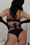 bralette,slip panties with garter,belt corset, bra for large bust,black lingerie Thumbnail # 146551