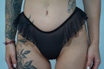 Thong sheer panties with ruffle made of soft stretch mesh, many colors Thumbnail # 146577