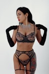 SET:  Bra, panties, garter belt, Transparent lingerie set, Sheer bra,Bra and panty set,Lingerie see through,See thru underwear Thumbnail # 146769