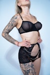 Transparent lingerie with chains,Bra and panty set,Mesh panty, Sheer bra,See thru underwear Thumbnail # 146810
