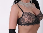 Bra made of lace and soft black elastic mesh,bra for large bust,Shelf Bra plus size,bra with support, lingerie for women Thumbnail # 146814