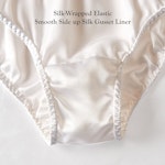 Pearl White Pure Mulberry Silk French Cut Panties | High Waist | 22 Momme | Float Collection Thumbnail # 149023