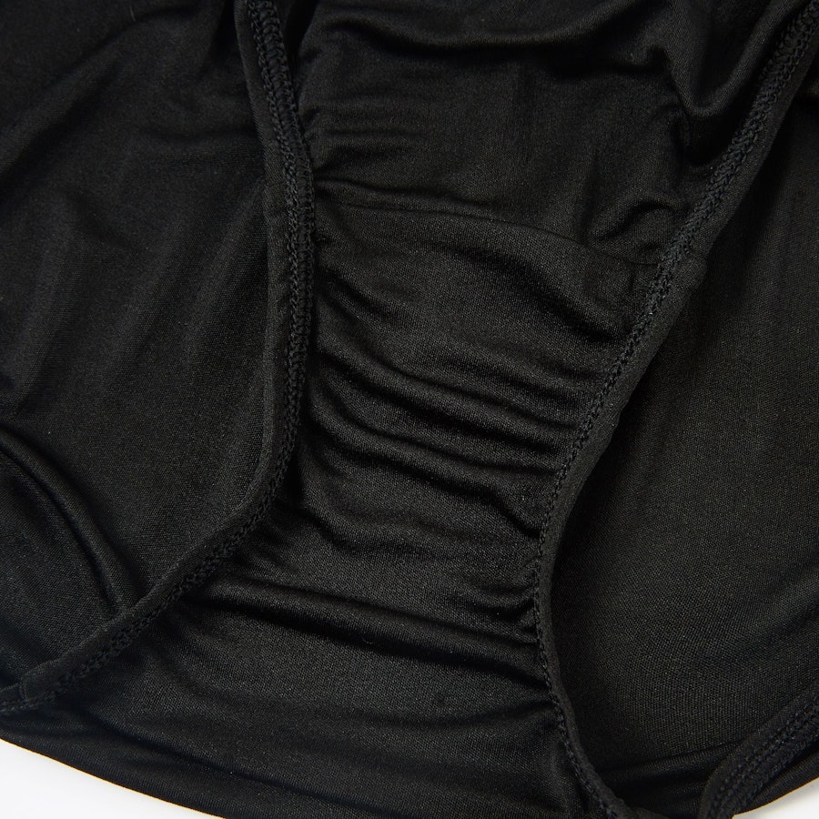 Knitted Silk Mid Rise French Cut Pantie | Black Vodka | Shimmer Collection Image # 149072