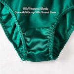 Emerald Green Pure Mulberry Silk French Cut Panties | High Waist | 22 Momme | Float Collection Thumbnail # 149082