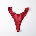Ruby Pure Mulberry Silk T-String Pantie | Mid to High Waist Thong | 22 Momme | Float Collection Thumbnail # 149090