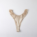 Champagne Pure Mulberry Silk T-String Pantie | Mid to High Waist Thong | 22 Momme | Float Collection Thumbnail # 149130