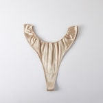 Champagne Pure Mulberry Silk T-String Pantie | Mid to High Waist Thong | 22 Momme | Float Collection Thumbnail # 149131