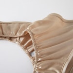 Champagne Pure Mulberry Silk T-String Pantie | Mid to High Waist Thong | 22 Momme | Float Collection Thumbnail # 149132
