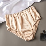 Beige Pure Mulberry Silk French Cut Panties | High Waist | 22 Momme | Float Collection Thumbnail # 149146