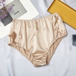 Beige Pure Mulberry Silk French Cut Panties | High Waist | 22 Momme | Float Collection Thumbnail # 149147