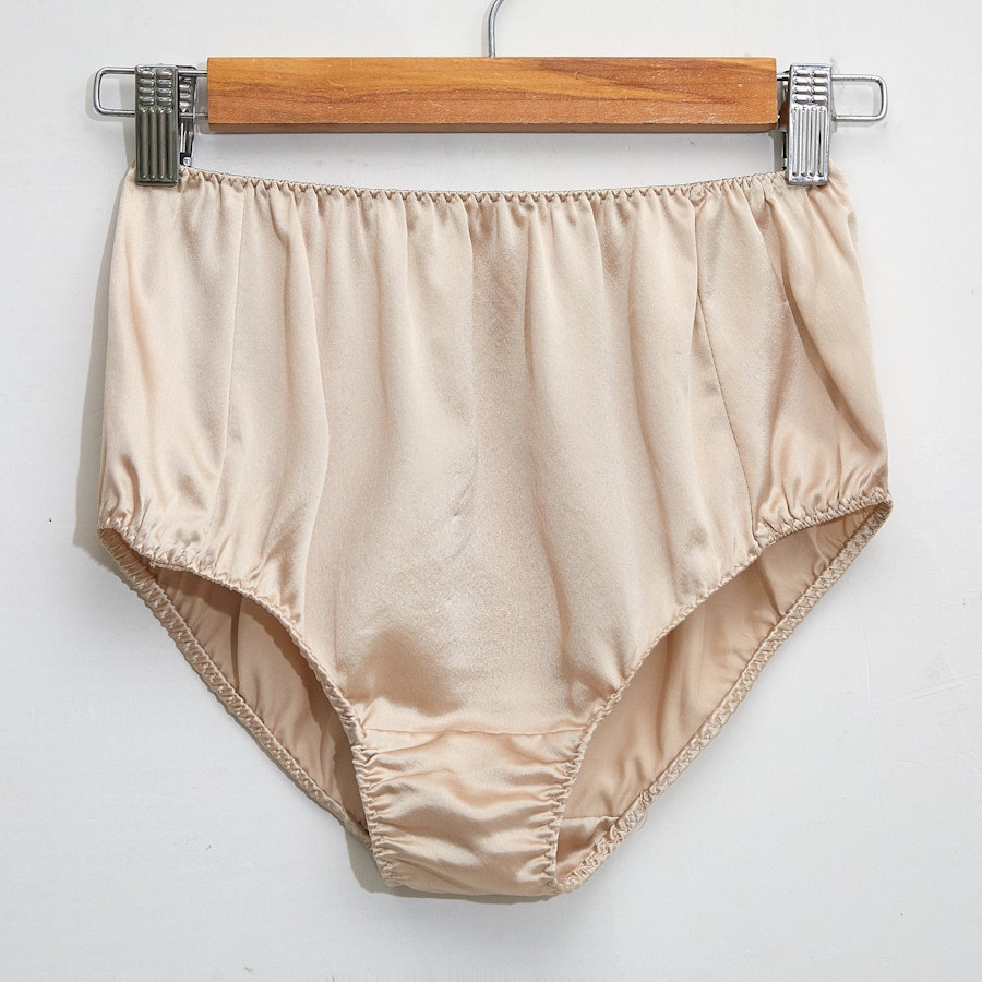 Beige Pure Mulberry Silk French Cut Panties | High Waist | 22 Momme | Float Collection Image # 149148