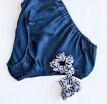 Navy Pure Mulberry Silk Bikini Panties | Mid Waist | 22 Momme | Float Collection Thumbnail # 149235