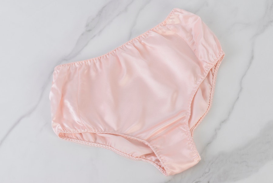 Baby Pink Pure Mulberry Silk French Cut Panties | High Waist | 22 Momme | Float Collection Image # 149263