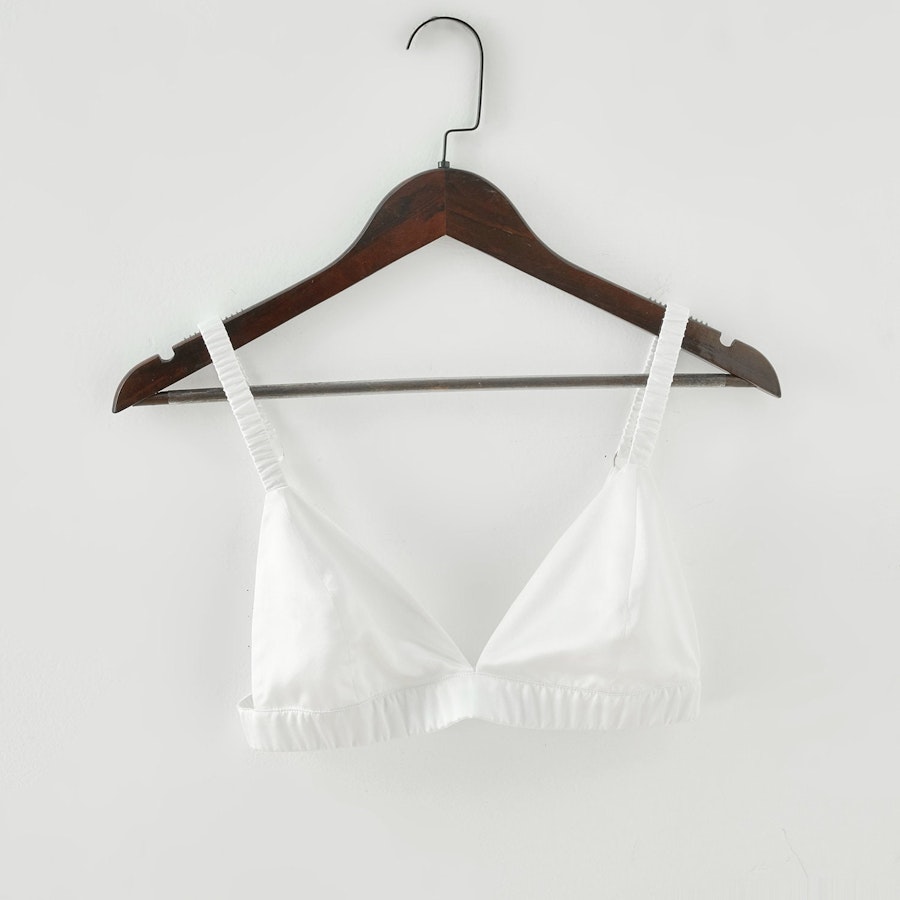 Pearl White | Handmade Pure Silk Bralettes | Vin Bras | No Padding No Wire | 19 Momme Silk Charmeuse Image # 177973