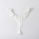 Pearl White Pure Mulberry Silk T-String Pantie | Mid to High Waist Thong | 22 Momme | Float Collection Thumbnail # 149321